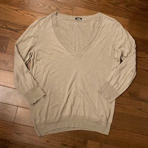 J. Crew oatmeal silk blend v neck light sweater top